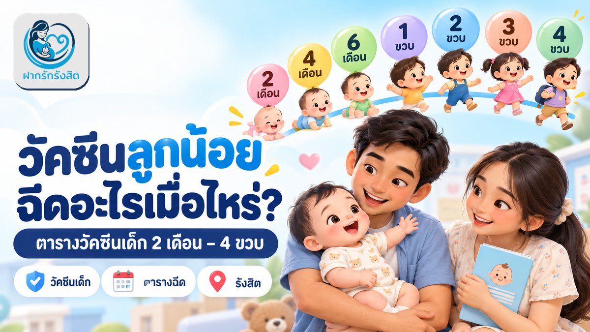 ตารางวัคซีนเด็ก 2 เดือน - 4 ขวบ ฉีดอะไรเมื่อไหร่ ราคาต่อเข็มที่รังสิต