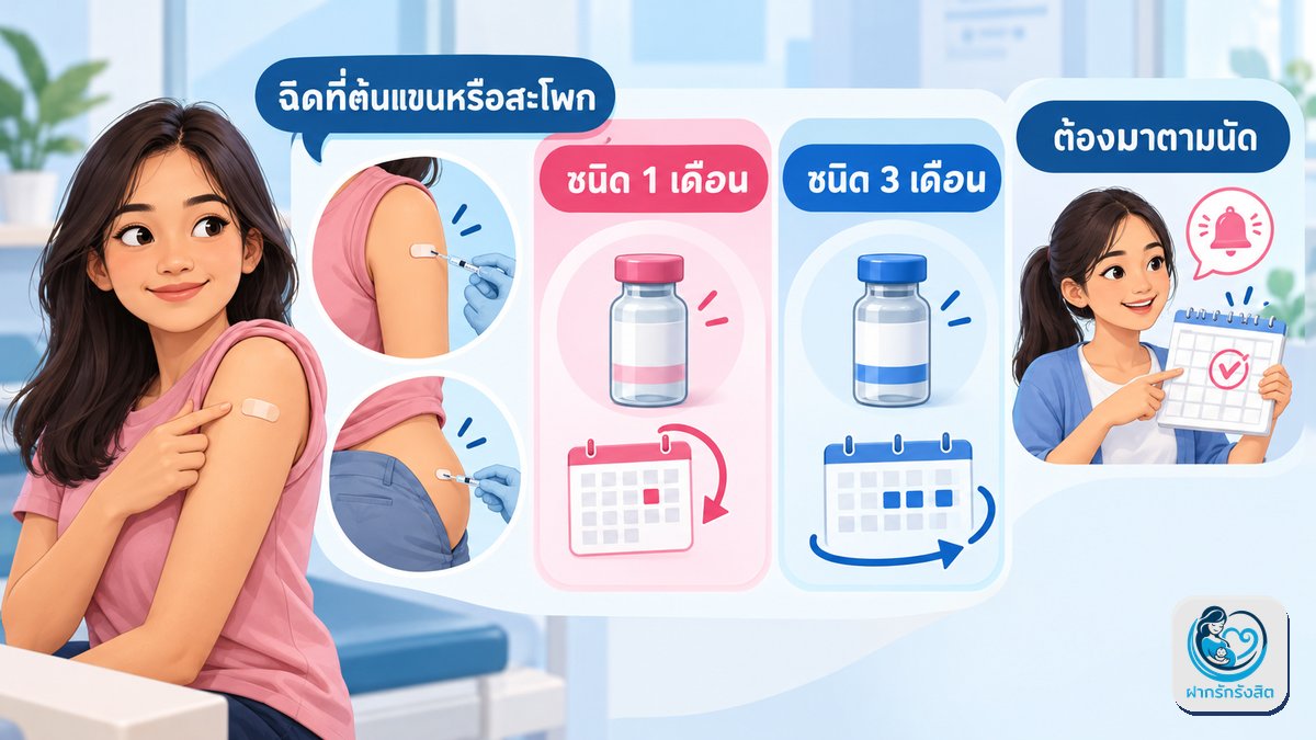 ฉีดยาคุม 1 เดือน กับ 3 เดือน ต่างกันยังไง — ฉีดยาคุม รังสิต