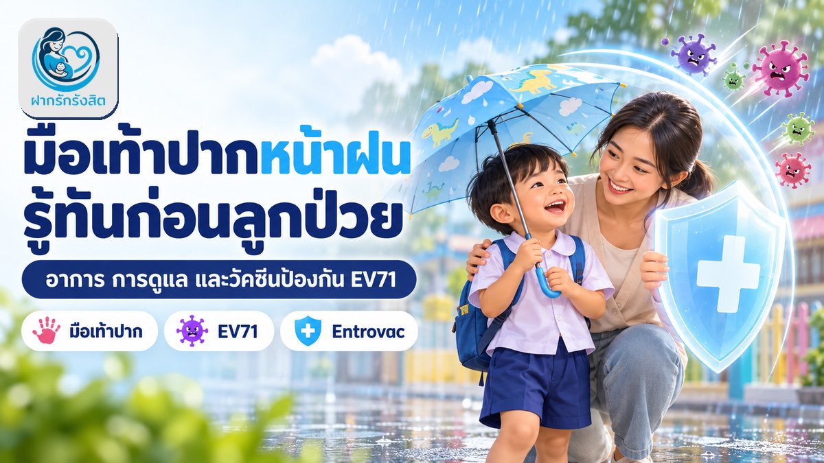 มือเท้าปากหน้าฝน รู้ทันอาการ ดูแลถูกวิธี และวัคซีน Entrovac ป้องกัน EV71 ที่รังสิต
