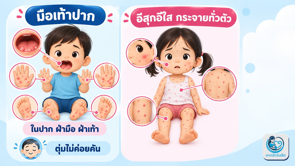 มือเท้าปาก ต่างจากโรคที่หน้าตาคล้ายกันอย่างไร