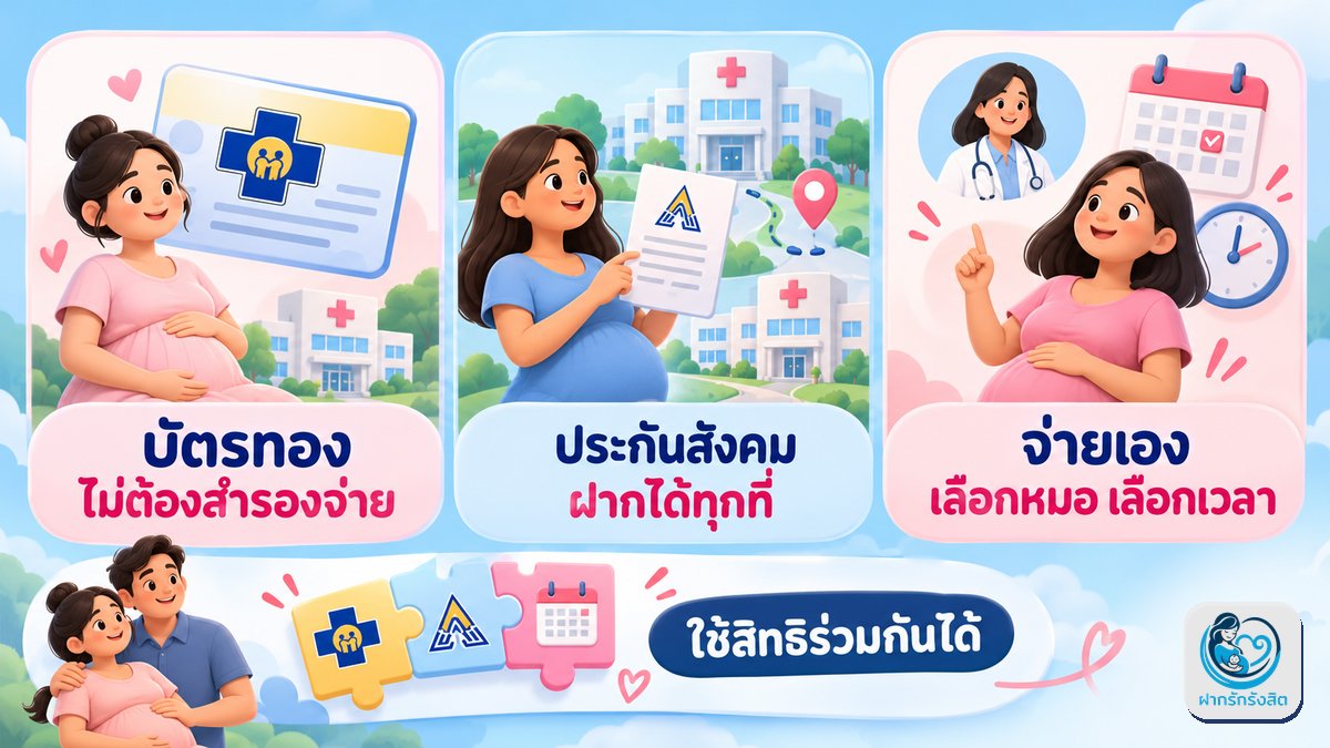 ภาพรวม: สิทธิฝากครรภ์ 3 แบบ ต่างกันตรงไหน