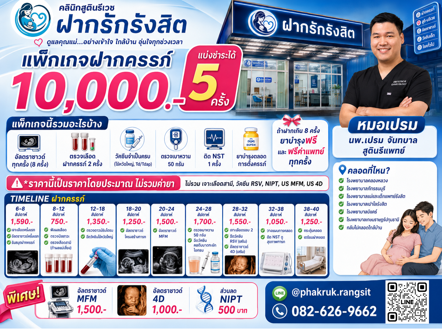 แพ็กเกจฝากครรภ์ Timeline และราคา โดย PHAKRUK
